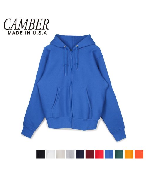 CAMBER(キャンバー)/CAMBER キャンバー パーカー スウェット ジップアップ メンズ 無地 CROSS KNIT FULL ZIP PARKA ブラック ホワイト グレー ネイ/ブルー