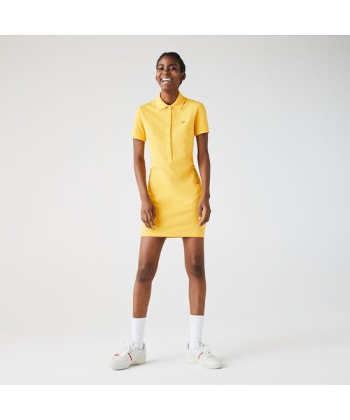 LACOSTELIVE LADYS(ラコステライブ　レディース)/LACOSTE L!VE6つボタンポロドレス/イエロー