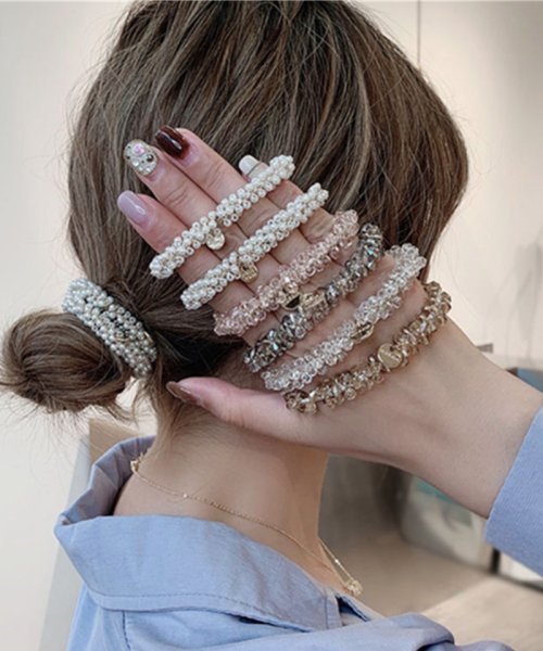 セール ヘアゴム キラキラ ヘアアクセサリー かわいい ゴールド オシャレ 髪飾り 上品 大人っぽい クリスタルビーズ 大人 上品 エレガント フェミニン シンプル セイヘイショップ Seiheishop Magaseek