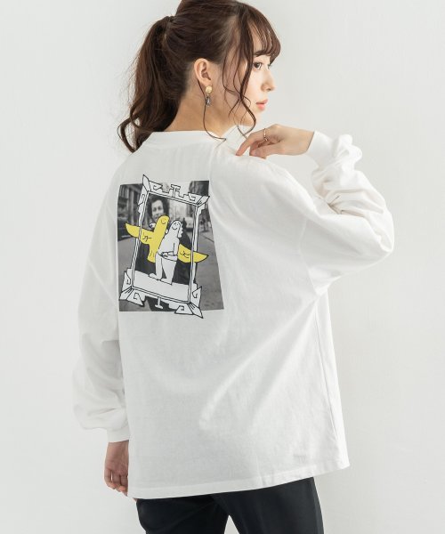 Rocky Monroe(ロッキーモンロー)/MARK GONZALES マークゴンザレス ロンT カットソー Tシャツ 長袖 メンズ レディース オーバーサイズ ビッグシルエット ドロップショルダー バル/オフホワイト