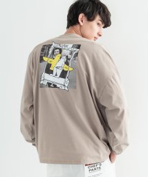 Rocky Monroe(ロッキーモンロー)/MARK GONZALES マークゴンザレス ロンT カットソー Tシャツ 長袖 メンズ レディース オーバーサイズ ビッグシルエット ドロップショルダー バル/グレージュ