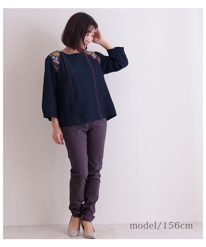 フォークロア調の花刺繍ブラウス サワアラモード Sawa A La Mode Magaseek