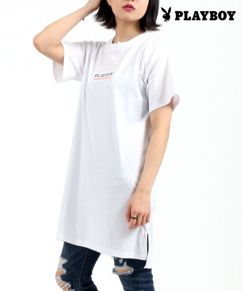 salong hameu(salong hameu)/【Salong hameu】PLAYBOY◆エンボスプリント Tシャツワンピース/ホワイト