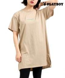 salong hameu(salong hameu)/【Salong hameu】PLAYBOY◆エンボスプリント Tシャツワンピース/ベージュ