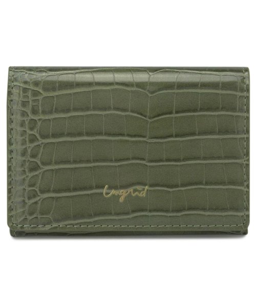 Ungrid(アングリッド)/アングリッド Ungrid カードケース 名刺入れ 定期入れ レディース SMALL CROCO CARD CASE ブラック グレー ベージュ カーキ ブラウ/カーキ