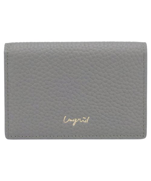 Ungrid(アングリッド)/アングリッド Ungrid カードケース 名刺入れ 定期入れ レディース COWHIDE CARD CASE ブラック ホワイト グレー ベージュ カーキ ブラ/グレー