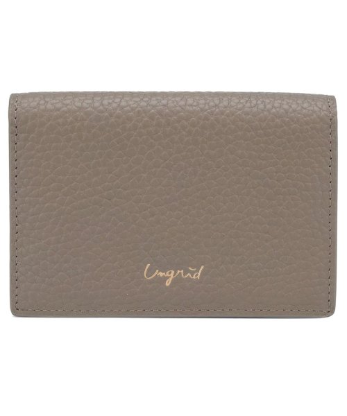 Ungrid(アングリッド)/アングリッド Ungrid カードケース 名刺入れ 定期入れ レディース COWHIDE CARD CASE ブラック ホワイト グレー ベージュ カーキ ブラ/オーク