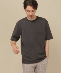 ikka(イッカ)/5分袖タフコットンポケット付きTシャツ/チャコールグレー