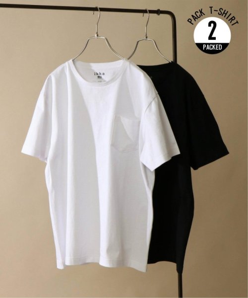 ikka(イッカ)/PACK Tシャツ(2枚入り)/ブラック