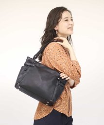 MK MICHEL KLEIN BAG(エムケーミッシェルクランバッグ)/【2WAY】フェイクレザートートバッグ/ブラック