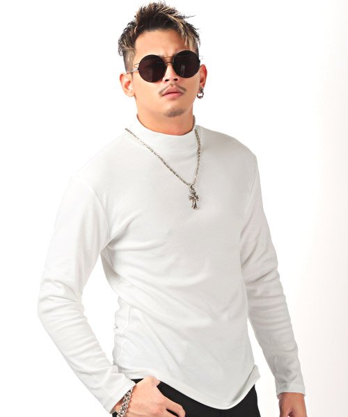 セール スムースハイネックロンt 長袖tシャツ メンズ ロンt 無地 ハイネック スムース Bitter ビター系 ラグスタイル Luxstyle Magaseek