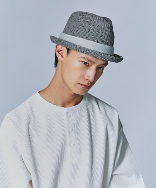 OVERRIDE(OVERRIDE)/OVERRIDE PAPER KNIT FEDORA Ag+/グレー