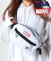 LAZAR(ラザル)/【Lazar】FILA×MARVEL/フィラ×マーベル ボックスロゴジャガードテープショルダーウエストバッグ/ホワイト