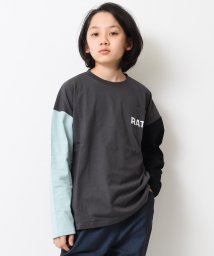 RAT EFFECT(ラット エフェクト)/ポケット付ロングTシャツ/チャコールグレー