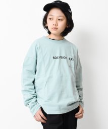 RAT EFFECT(ラット エフェクト)/ポケット付バックプリントロングTシャツ/グリーン