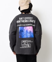 RAT EFFECT(ラット エフェクト)/フォトプリントロングTシャツ/チャコールグレー