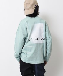RAT EFFECT(ラット エフェクト)/グラデーションプリントロングTシャツ/グリーン