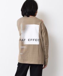 RAT EFFECT(ラット エフェクト)/グラデーションプリントロングTシャツ/ベージュ