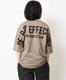 RAT EFFECT(ラット エフェクト)/バックプリントドルマン五分袖Tシャツ/ベージュ