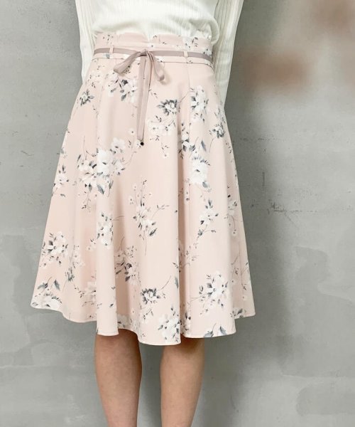 セール ミッシュマッシュ Misch Masch グログランリボン付花柄スカート Magaseek