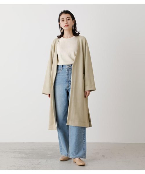 AZUL by moussy(アズールバイマウジー)/ECO SUEDE COLLARLESS COAT/L/KHA1