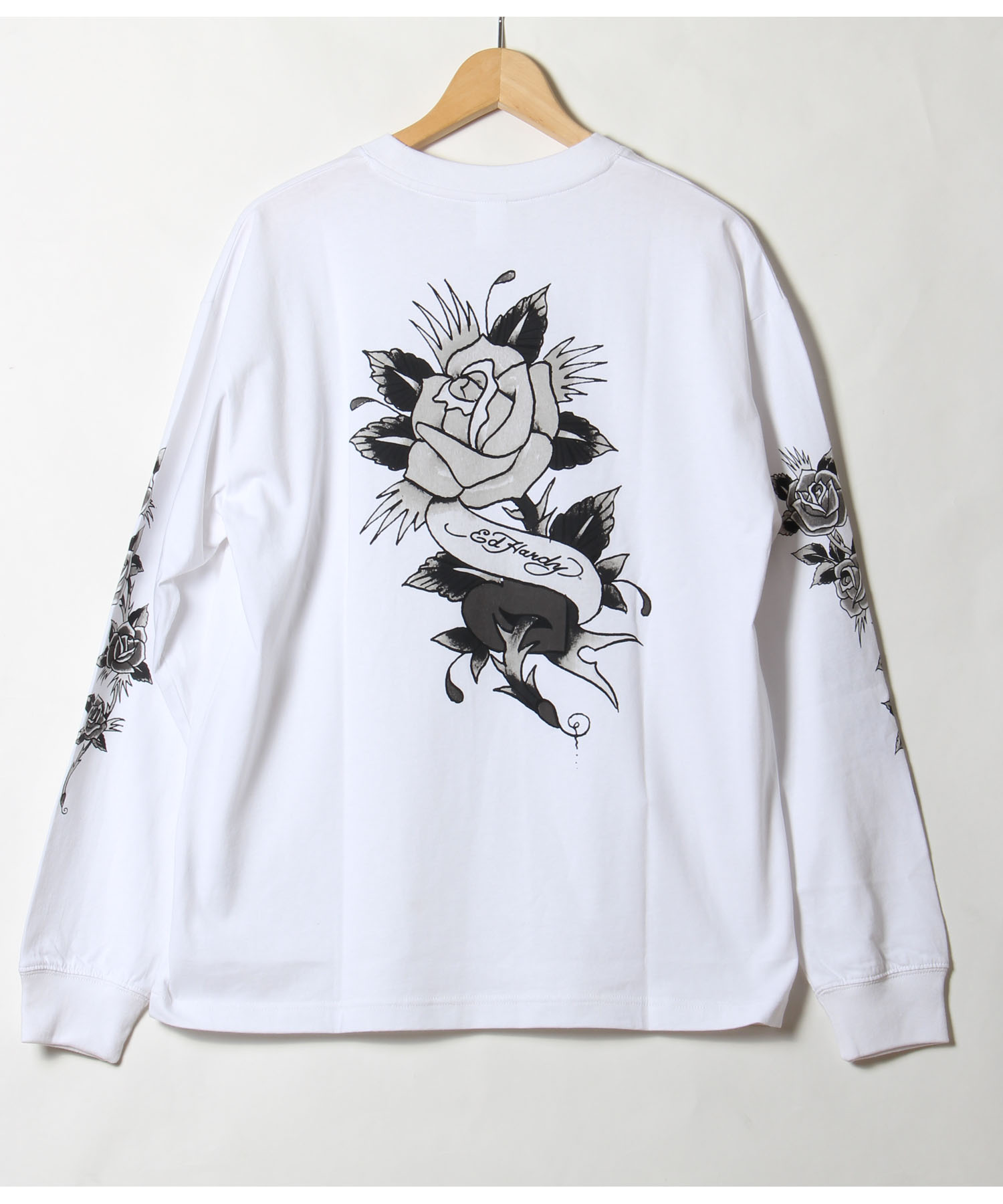 正規販売店 2才 4才長袖t 薔薇 蛇 白 Edhardy エドハーディー 0125 キッズ Tシャツ 丸首子供服kidsエド ハーディー 正規品 ブランド メール便対応 男の子 女の子 キッズ 長袖 Tシャツ エドハーディー エドハーディ0125 可憐なローズにスネーク バックにはスカル