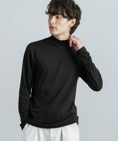 ハイネックt メンズ レディース タートルネック 長袖tシャツ ロンt スムース モックネック 綿 コットン カジュアル 無地 シンプル ボトル 重ね着 レイヤ ロッキーモンロー Rocky Monroe Magaseek