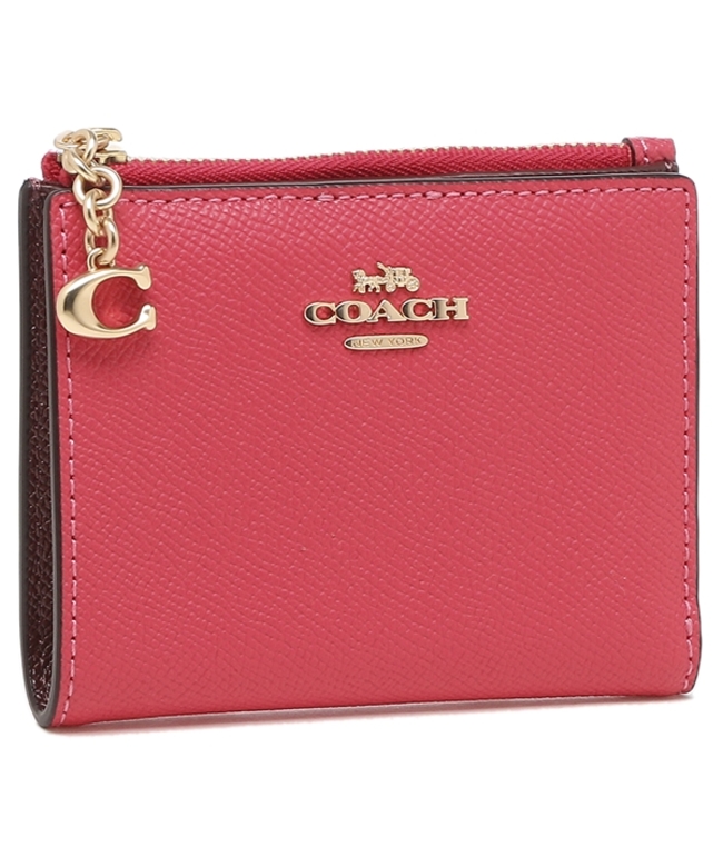 独特の上品 COACH 二つ折り財布　ピンク コーチ　財布　 折り財布