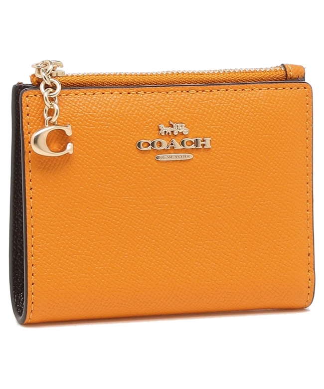 COACH コーチ 財布 二つ折りレディース オレンジ シグネチャー