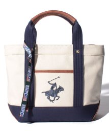 BEVERLY HILLS POLO CLUB(ビバリーヒルズポロクラブ)/【BEVERLY HILLS POLO CLUB】キャンバストートバッグS/アイボリー×ネイビー