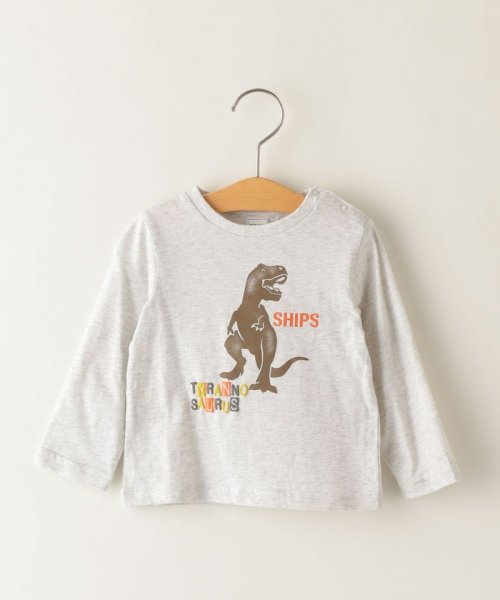 Ships Kids 恐竜 スタンプ プリント 長袖 Tee 80 90cm シップスキッズ Ships Kids Magaseek