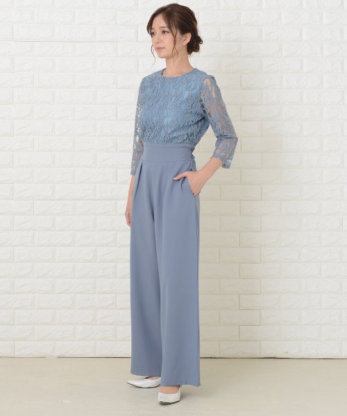 セール レース袖 オールインワン パンツドレス レースレディース Lace Ladies Magaseek