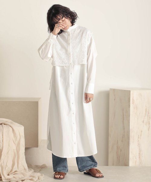 セール Web限定 レースバンドカラーシャツワンピース バブ Bab Magaseek