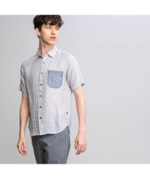 ＡＩＧＬＥ MEN(エーグル　メンズ)/吸水速乾 チェックポケット 半袖シャツ/グレー