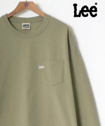 LAZAR(ラザル)/【Lazar】Lee/リー ワンポイント ミニロゴ刺繍 ポケット ロングスリーブTシャツ/オリーブ