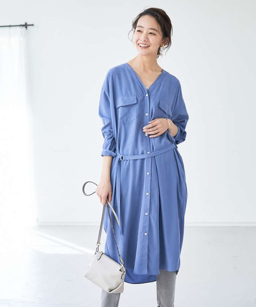 セール Ecru パウダーポプリンノーカラーシャツワンピース ａｂａｈｏｕｓｅ ｍａｖｉｅ Abahouse Mavie Magaseek