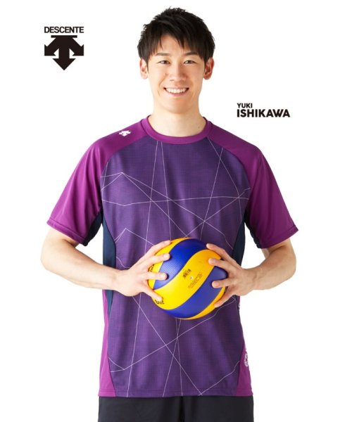 DESCENTE(デサント)/【VOLLEYBALL】【石川祐希・清水邦広着用】半袖プラクティスシャツ【アウトレット】/パープル