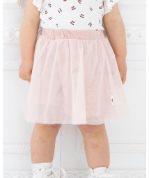 birthday party(バースデーパーティ)/ラメ チュール ギャザー キュロットパンツ スカート (80~100cm)/ピンク