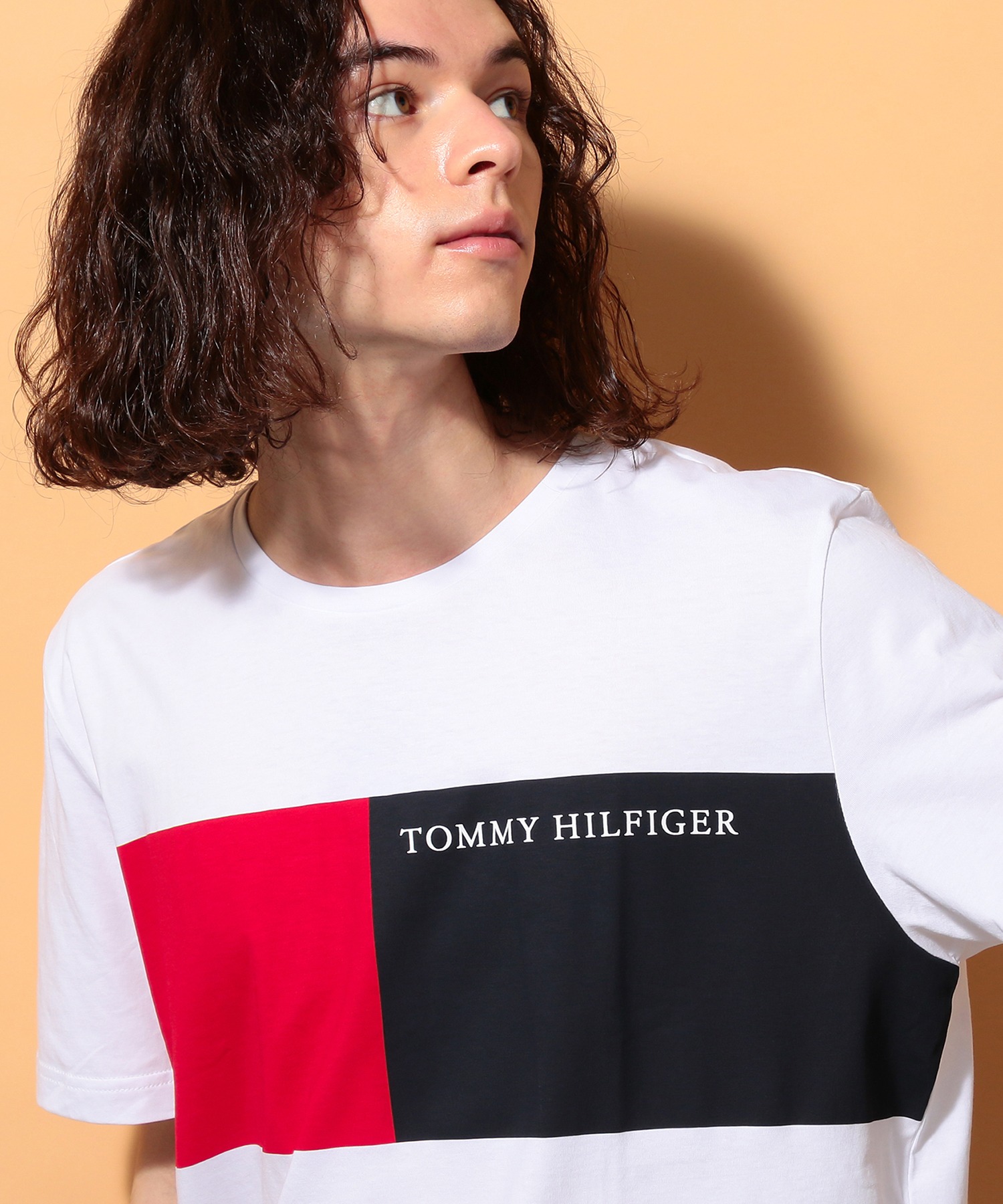 セール トミーヒルフィガー Tommy Hilfiger フラッグカラーブロックｔシャツ Magaseek