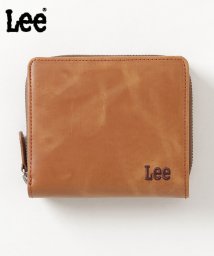 LAZAR(ラザル)/【Lazar】Lee/リー ロゴ刺繍レザーラウンドファスナー二つ折り財布/ブラウン