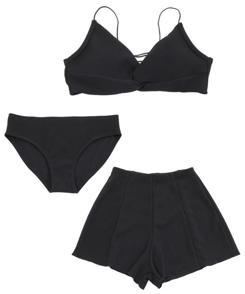 フロントツイストシンプルビキニ 水着3点セット シードレス Sea Dress Magaseek