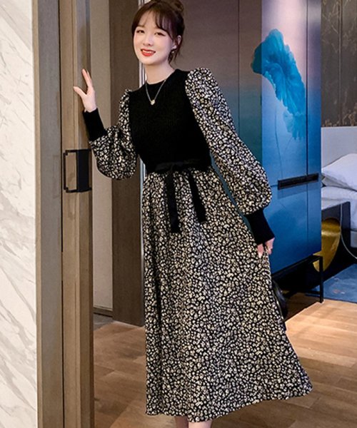 セール 異素材 ワンピース レディース 花柄ワンピ ロング丈 ドッキングワンピース 長袖 ニットワンピ 40代30代 ウエストマーク切替 ミニミニストア Miniministore Magaseek セール 異素材 ワンピース レディース 花柄ワンピ ロング丈 ドッキングワンピース 長袖 ニットワンピ 40代30代 ウエストマーク切替 ミニミニストア Miniministore Magaseek