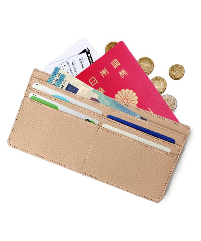 長財布 レディース 薄い 軽い 薄型 カードケース 極薄 財布 ロング 通帳ケース 通院 家計 仕分け スリム カード入れ 薄型 カード ケース ピンクゴー エクレボ Exrevo Magaseek