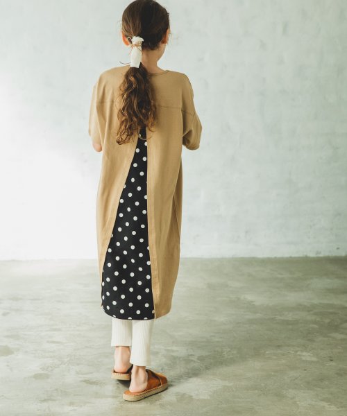 セール 29 Off バックシャン ワンピース ドッキング 花柄 チェック ストライプ ペアマノン Pairmanon Magaseek