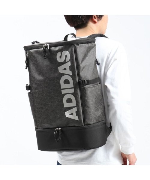 Adidas(アディダス)/アディダス リュック adidas リュックサック スクエアリュック 通学 スポーツ シューズ収納 32L 撥水 2層 学生 57656/ブラック系1