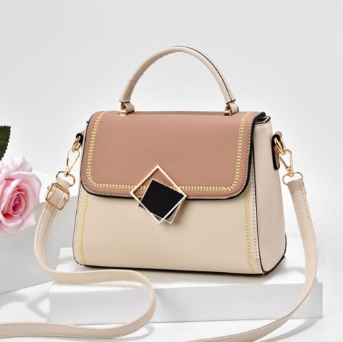 ショルダーバッグ レディース 斜め掛け バイカラー ハンドバッグ おしゃれ フリップバッグ Puレザーカバン フェイクレザー 2wayバッグ ミニミニストア Miniministore Magaseek