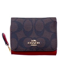 COACH(コーチ)/COACH OUTLET　7331　三つ折り財布/ブラウン×レッド