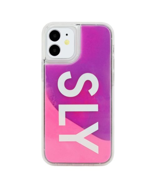 SLY(スライ)/iphone ケース iphone12mini スマホケース iPhone 12 mini スライ SLY ネオンサンドケース logo アイフォンケース/ピンク×紫