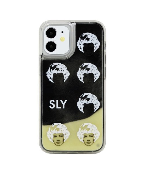 SLY(スライ)/iphone ケース iPhone12mini スマホケース iPhone 12 mini スライ SLY ネオンサンドケース face アイフォンケース/白×黒