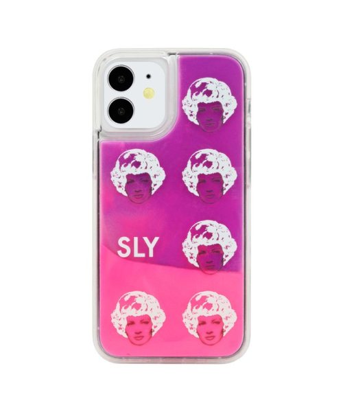 SLY(スライ)/iphone ケース iPhone12mini スマホケース iPhone 12 mini スライ SLY ネオンサンドケース face アイフォンケース/ピンク×紫